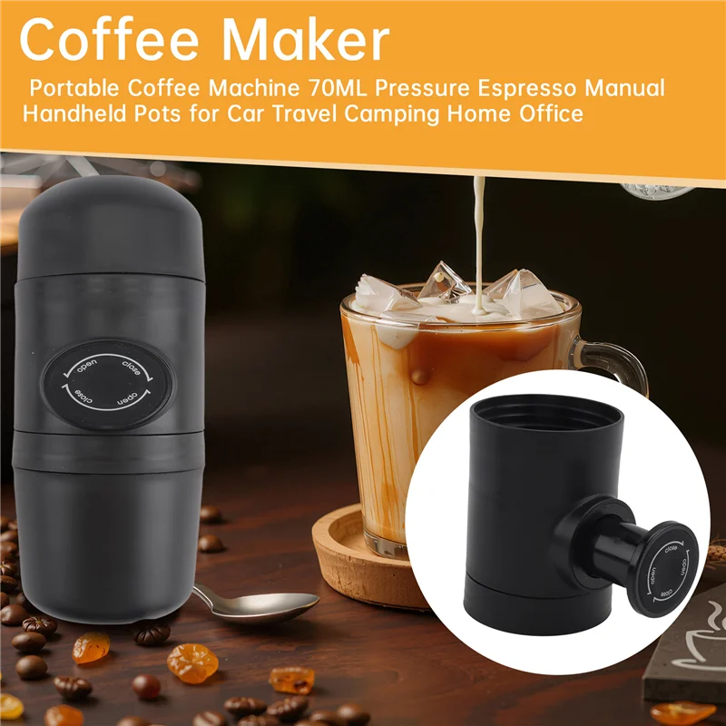 Coffee Maker Portable 70ML Pressure Espresso Manual Handheld Pots For Car Travel Camping Home Office Coffee Machine