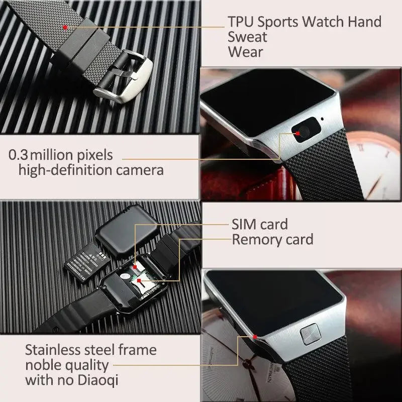 Digital Touch Screen Smart Watch DZ09 Bracelet Camera Bluetooth WristWatch SIM Card Smartwatch Phone Watch Reloj Mujer