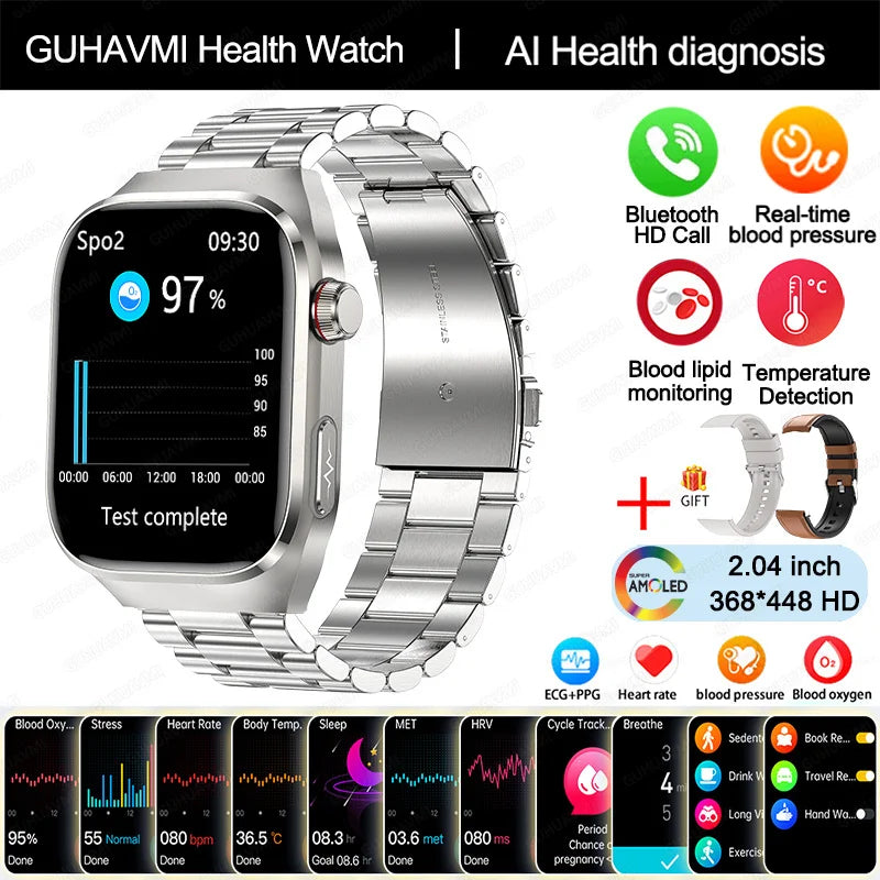 2025 New For HUAWEI Blood Pressure Body Analysis Smart Watch Women ECG+PPG IP68 Waterproof Bluetooth Call Health Smartwatch Men
