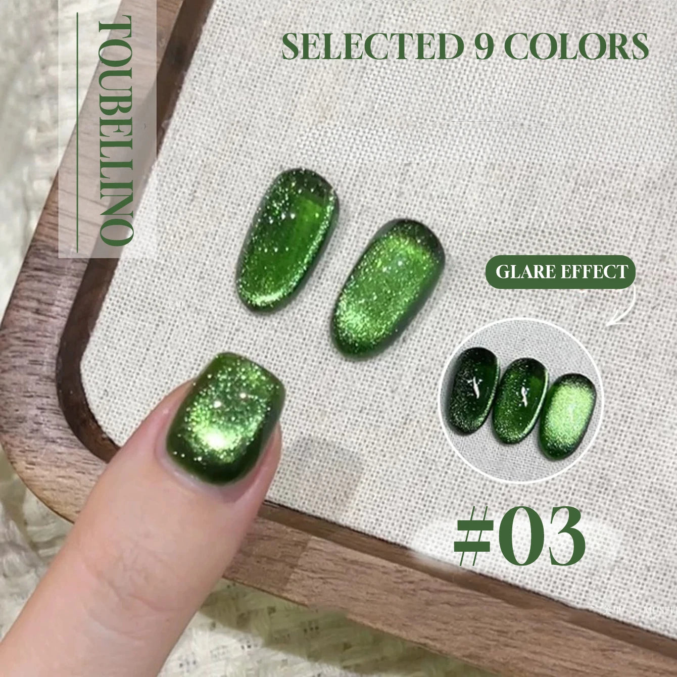 MIANEL 12ML 1-12pcs Spring Dongling Wild Cat Eye Gel Nail Polish 2025 Flashing Magnetic Gel White Nails Green Nails Summer Nails