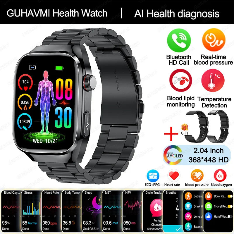 2025 New For HUAWEI Blood Pressure Body Analysis Smart Watch Women ECG+PPG IP68 Waterproof Bluetooth Call Health Smartwatch Men