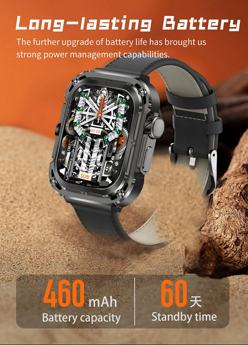 LIGE 2025 New 2.1" Ultra HD NFC Voice Call Smart Watch Men Compass GPS Track 460mAh Battery Waterproof Watches For HUAWEI Xiaomi