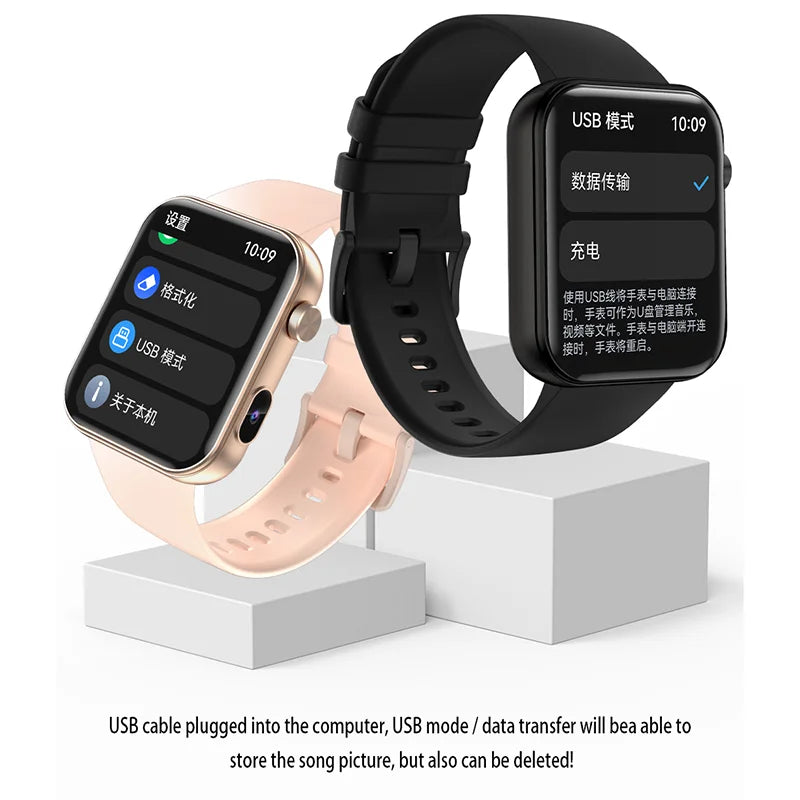 New 512M Memory Smart Watch With Camera Video Recording Local Music Dynamic Dial BT Call Sport Mode lP68 Waterproof Smartwatch