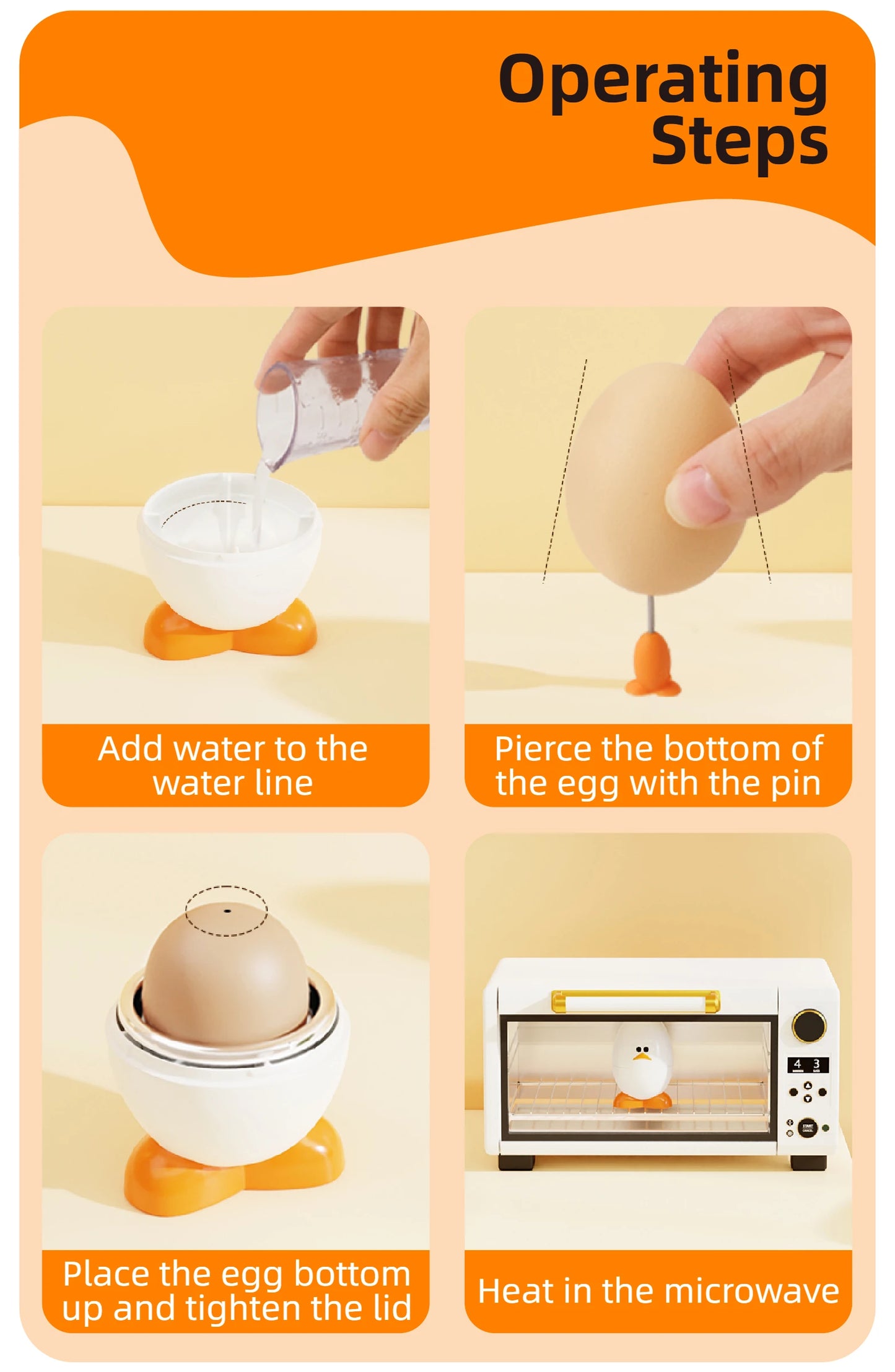 Joie Microwave Egg Boiler eggy Microwave Egg Poachers Cooker Steamer Box for Chicken and Quail Eggs Kitchen Tools Egg Tools