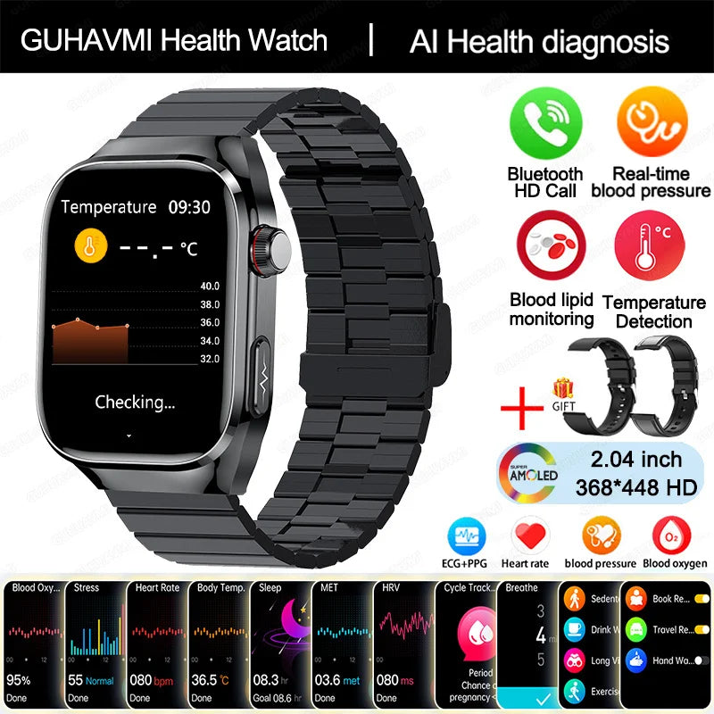 2025 New For HUAWEI Blood Pressure Body Analysis Smart Watch Women ECG+PPG IP68 Waterproof Bluetooth Call Health Smartwatch Men