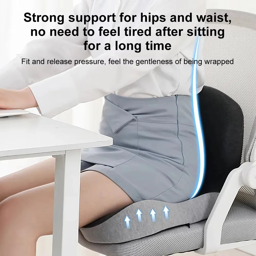 Memory Foam Backrest Cushion Breathable Non-Slip Car Seat Cushion Back Support Backrest Cushion for Truck Driver