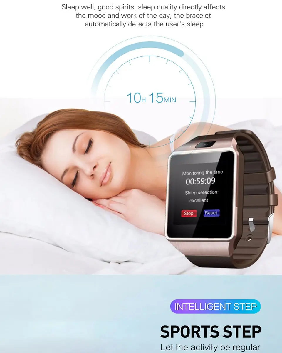 DZ09 Smart Watch Touch Screen Waterproof Sport Fitness Tracker Bracelet Support SIM TF Card Sleep Monitor Smartwatch Men Women