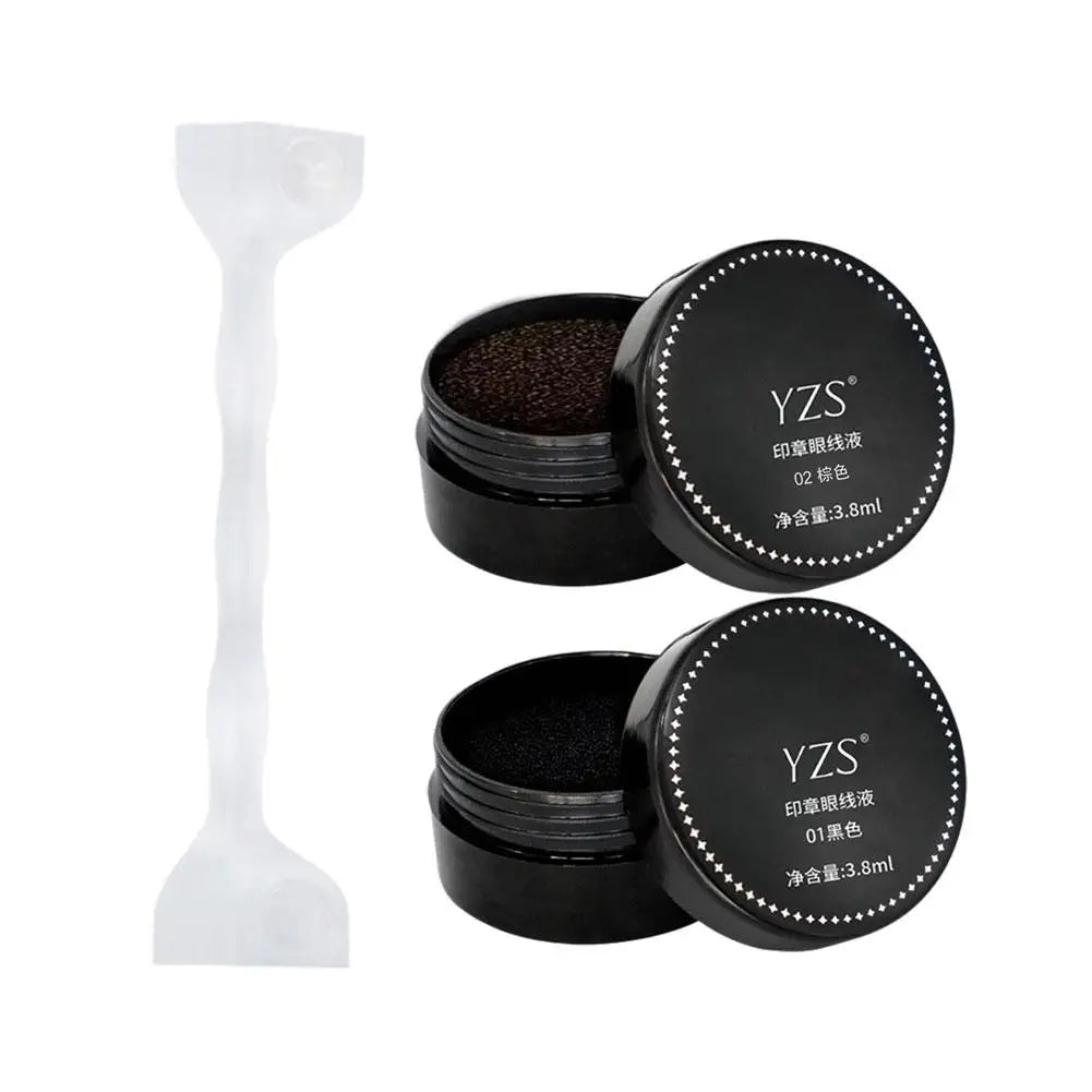 Double Ended Lower Eyelash Eyeline Silicone Stamp Quick Dry Eye Liner Portable Waterproof 0.01mm Tip Lower Lash Stamp With Ink
