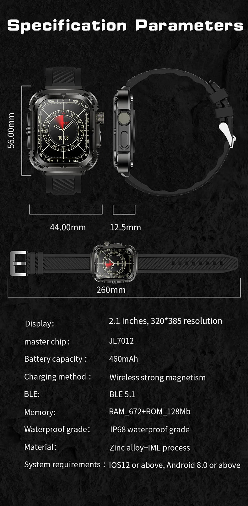 LIGE 2025 New 2.1" Ultra HD NFC Voice Call Smart Watch Men Compass GPS Track 460mAh Battery Waterproof Watches For HUAWEI Xiaomi