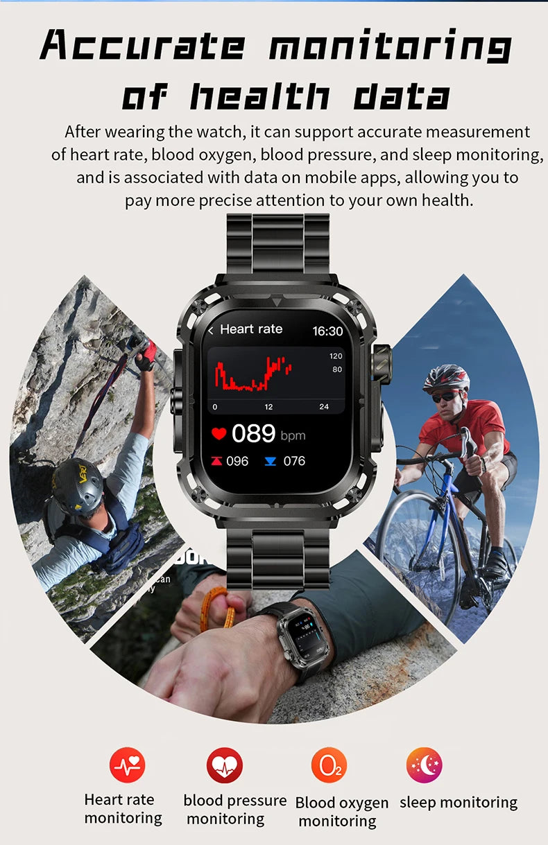 LIGE 2025 New 2.1" Ultra HD NFC Voice Call Smart Watch Men Compass GPS Track 460mAh Battery Waterproof Watches For HUAWEI Xiaomi