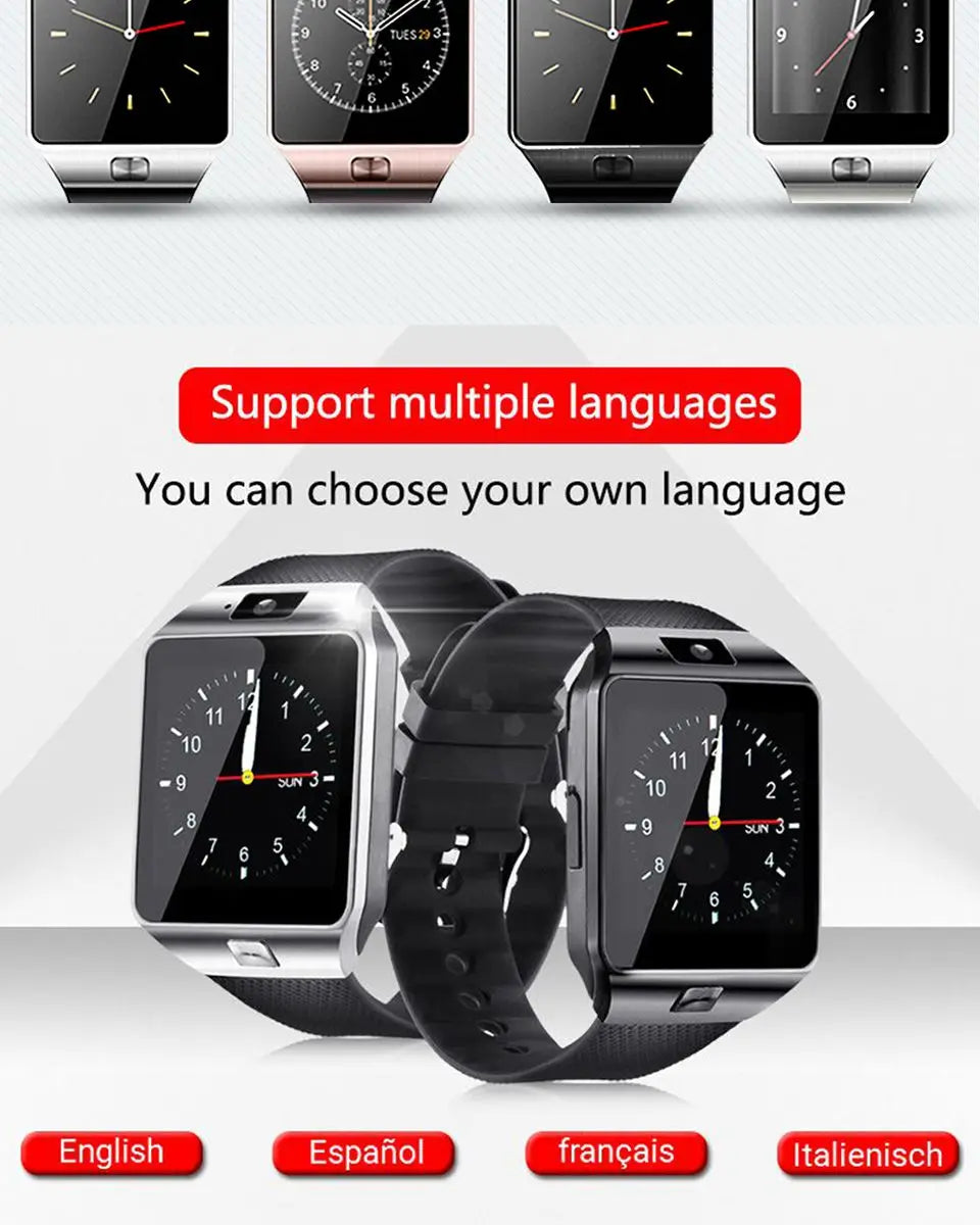 DZ09 Smart Watch Touch Screen Waterproof Sport Fitness Tracker Bracelet Support SIM TF Card Sleep Monitor Smartwatch Men Women