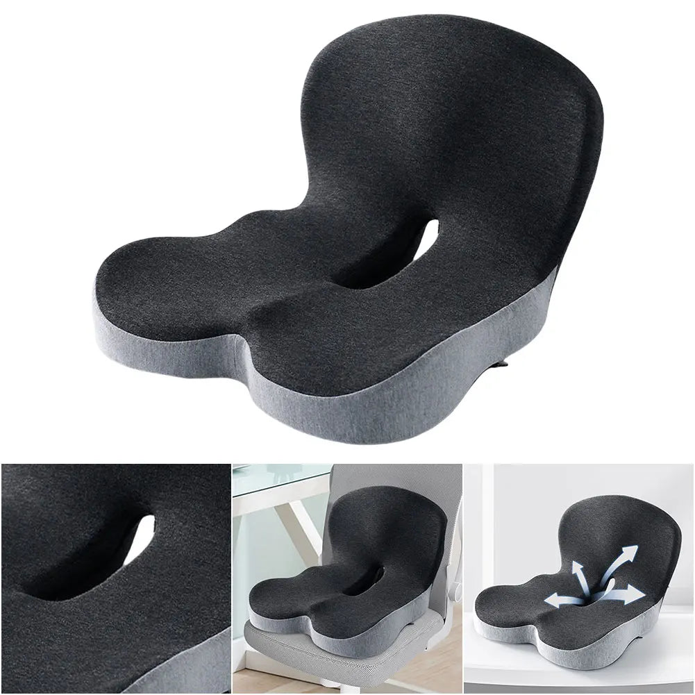 Memory Foam L-Shaped Integrated Seat Cushion with Lumbar Support Office Chair Cushion for Car Truck Desk Gaming Chair