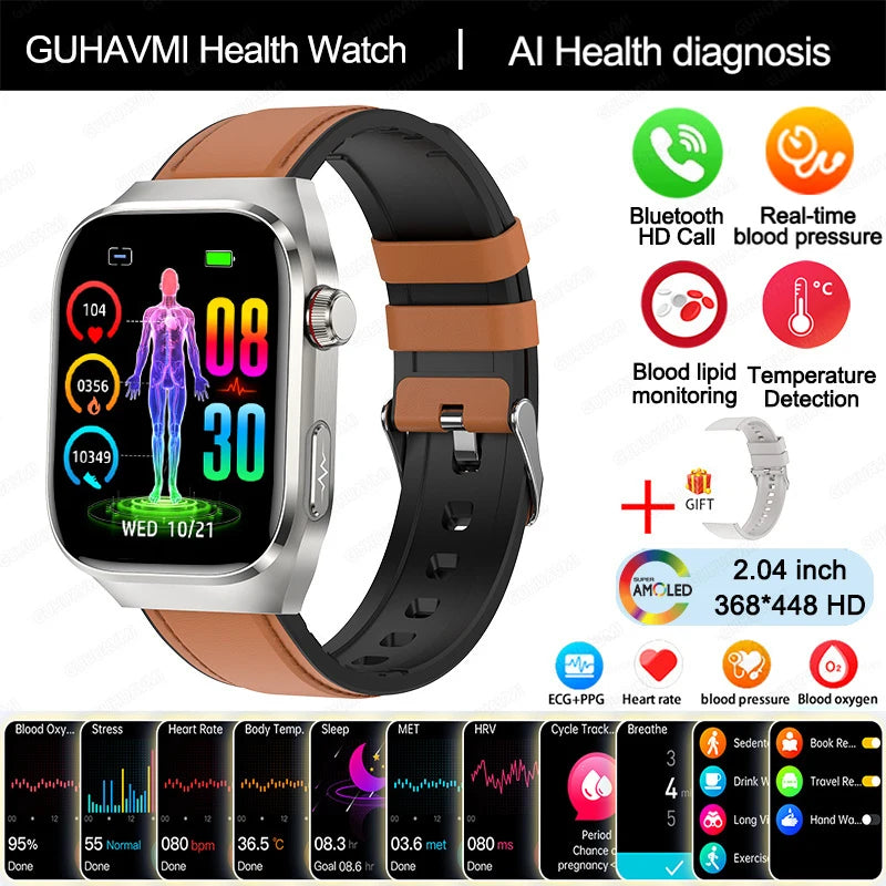 2025 New For HUAWEI Blood Pressure Body Analysis Smart Watch Women ECG+PPG IP68 Waterproof Bluetooth Call Health Smartwatch Men