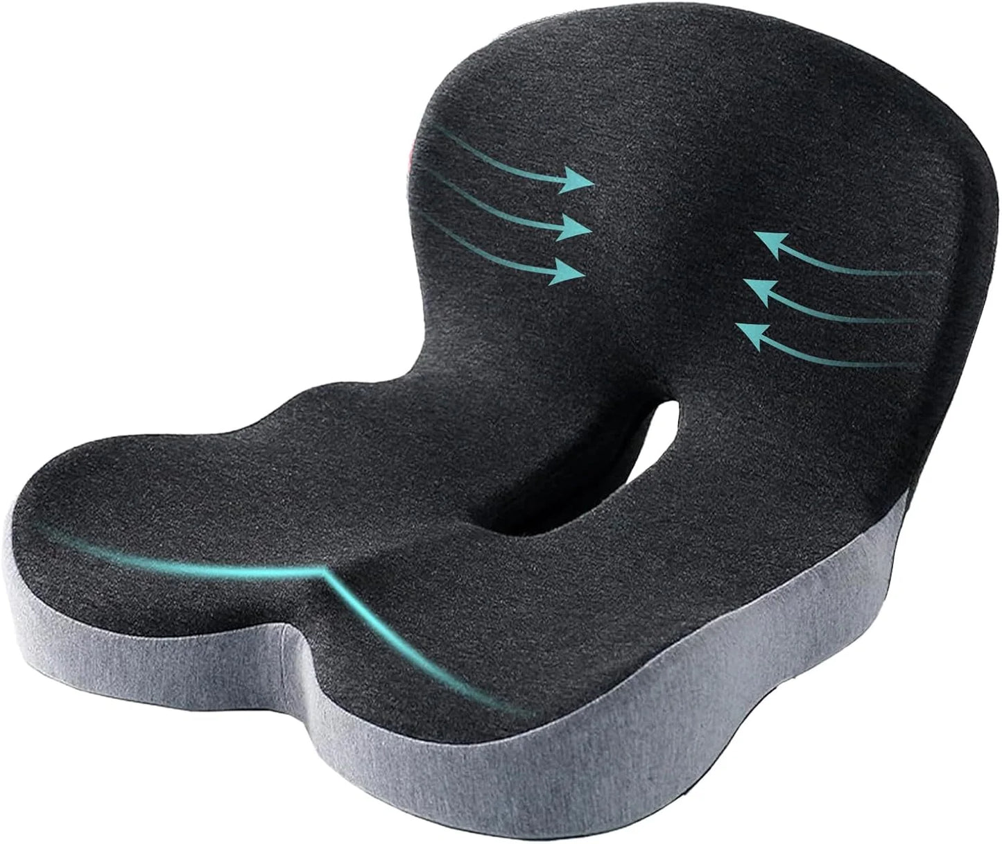 Memory foam One-piece Seat Cushion Backrest Office Chair Cushion Massage Lumbar Support Pain Relief Breathable Car Butt Pad