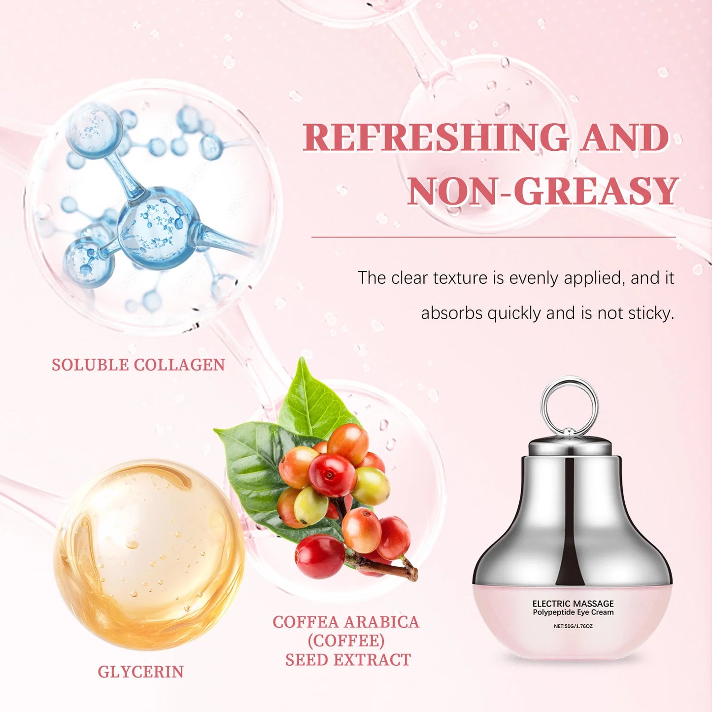 Electric Massage Polypeptide Firming Eye Cream Lifting Fine Line Relieve Fatigue Dark Circles Beauty Moisturizing Skin Care