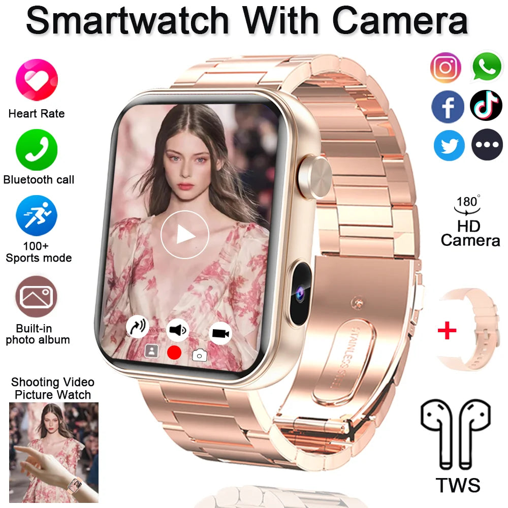 New 512M Memory Smart Watch With Camera Video Recording Local Music Dynamic Dial BT Call Sport Mode lP68 Waterproof Smartwatch