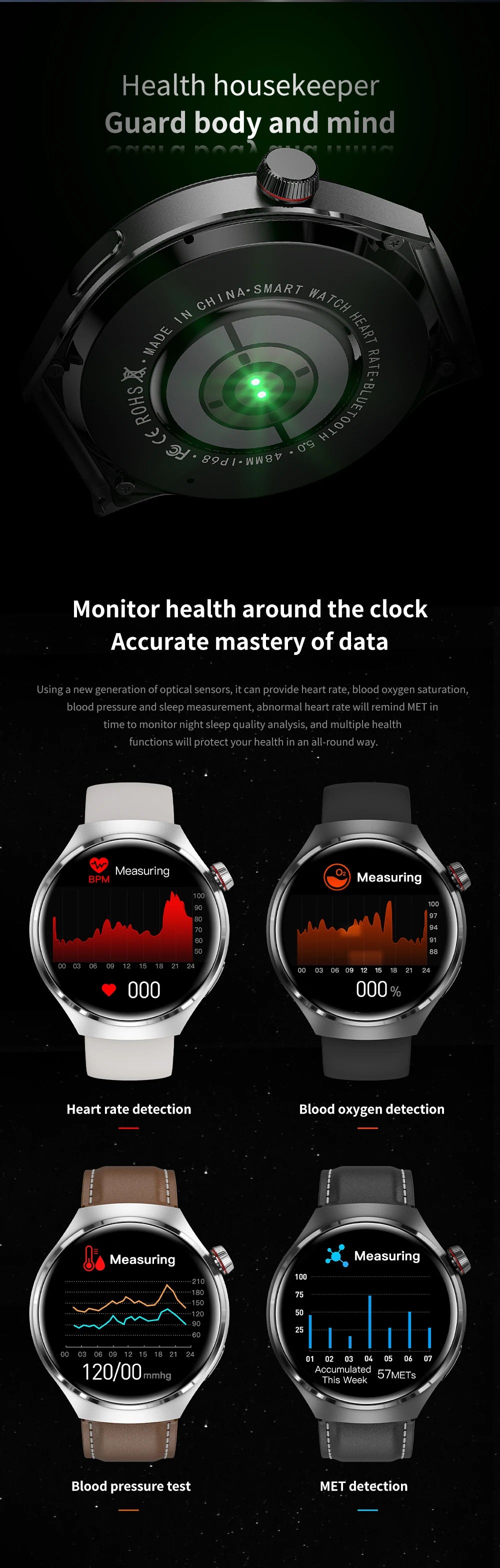 2025 For HUAWEI Smart Watch Heart rate Health Monitor Bluetooth Call NFC GPS Tracker IP68 Waterproof SmartWatch Men Women For AI