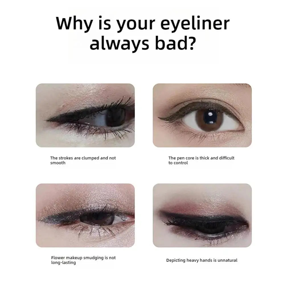 Double Ended Lower Eyelash Eyeline Silicone Stamp Quick Dry Eye Liner Portable Waterproof 0.01mm Tip Lower Lash Stamp With Ink