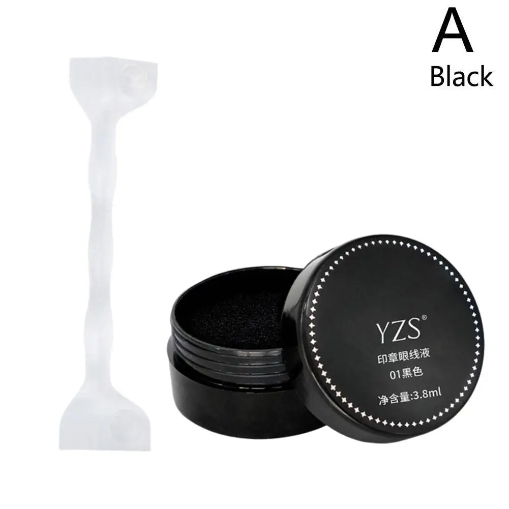 Double Ended Lower Eyelash Eyeline Silicone Stamp Quick Dry Eye Liner Portable Waterproof 0.01mm Tip Lower Lash Stamp With Ink